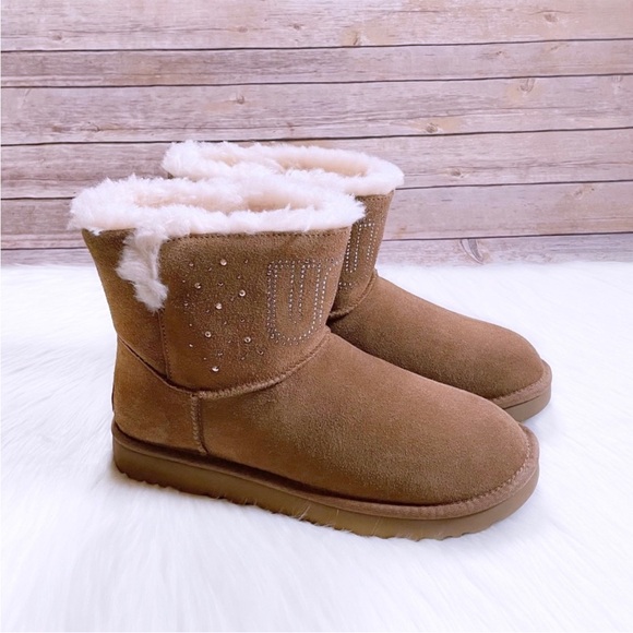 UGG Shoes - UGG Women’s Classic UGG Gem Mini Chestnut Suede Boots